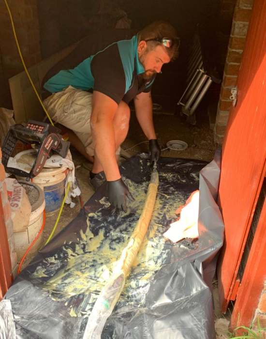 Drain relining being conducted for a Sydney local, by your local blocked drain plumbers.